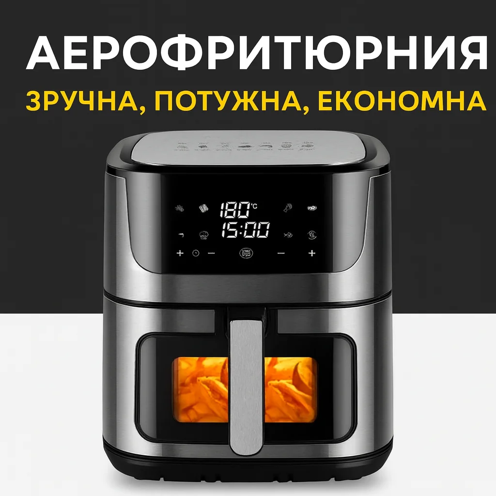 Аерогриль Zepline ZP-109A, 10.5 л, 3500 Вт, 2 ТЕНи, сенсорна