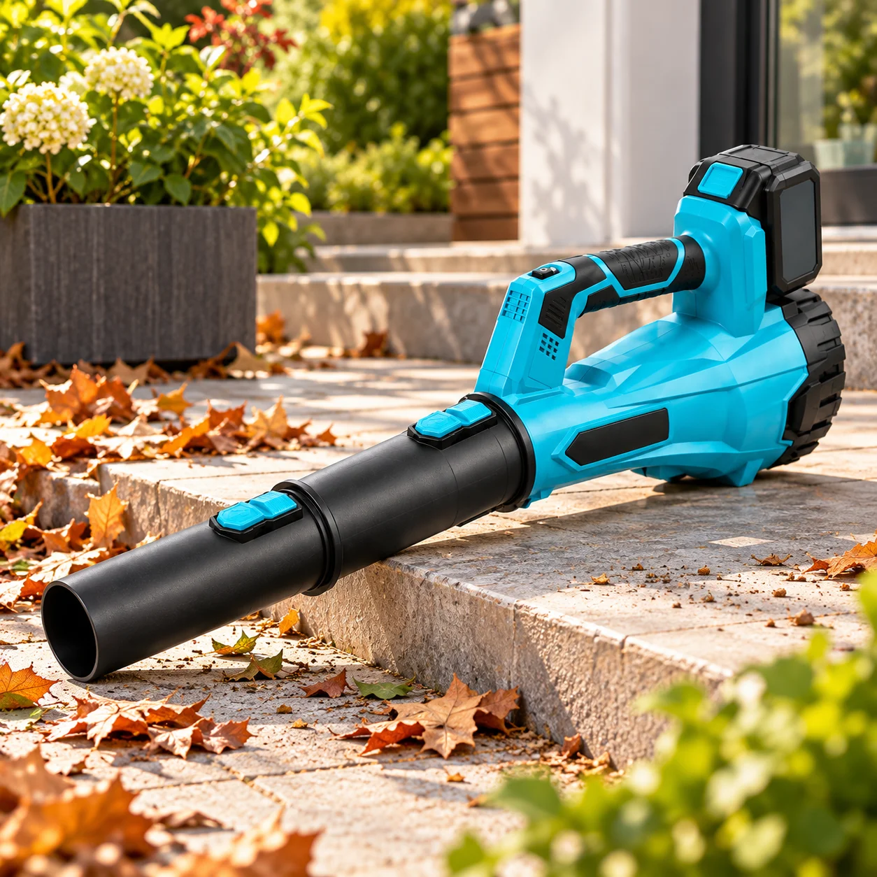 Акумуляторна повітродувка Blower DUK 48 В, 2 акумулятори, синя