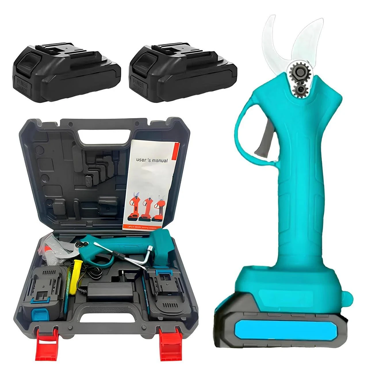 Акумуляторний секатор у кейсі з двома акумуляторами 21 В, Crafting Tools / Електричні садові ножиці