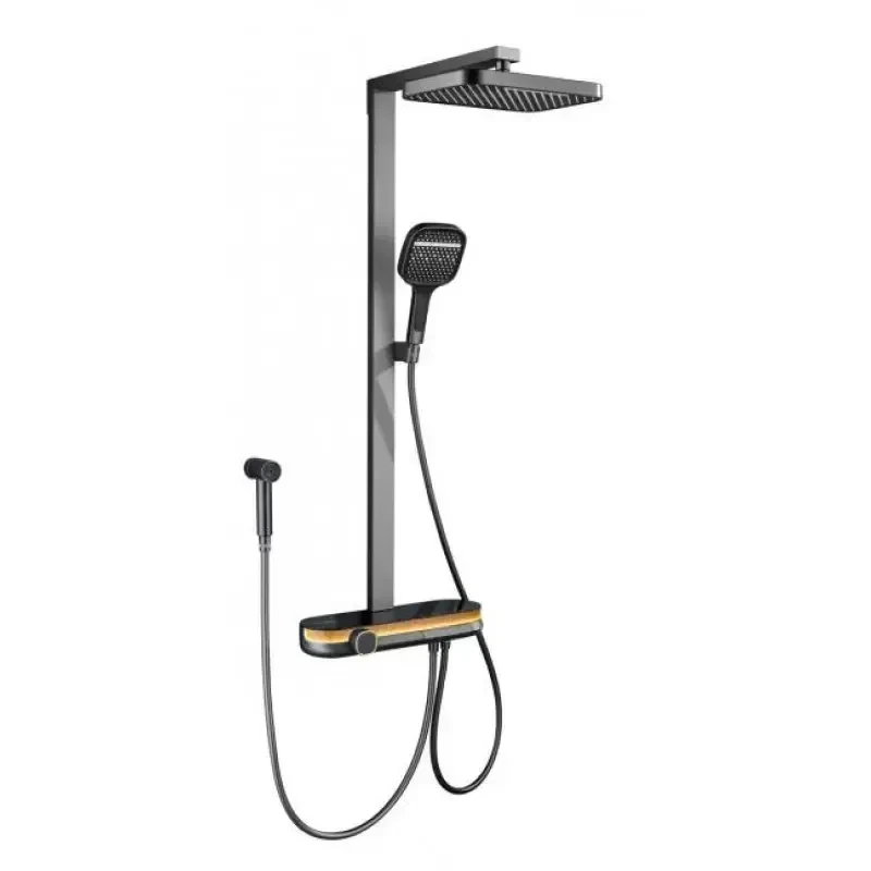 Душова стійка з тропічним душем Shower Set YLN16090L та змішувачем AND, золотий