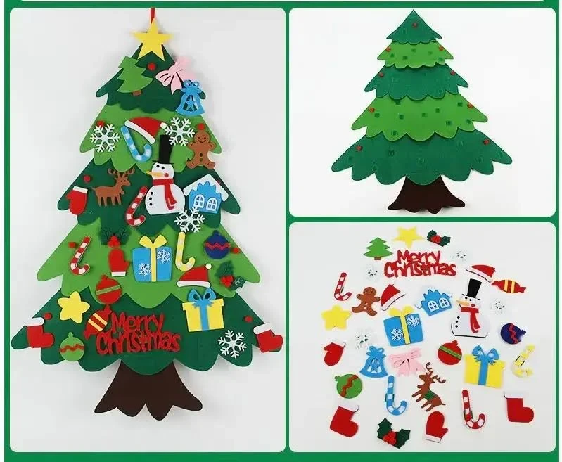 Дитяча фетрова ялинка на стіну Chrismas Free, без іграшок, 95×70 см