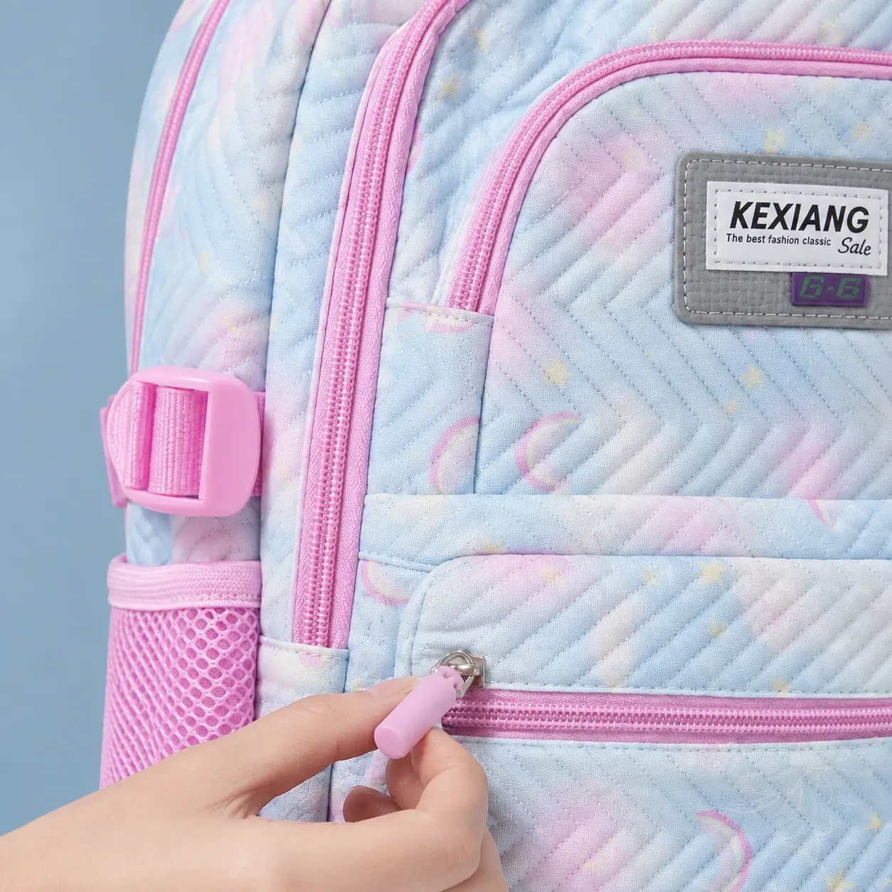 Дитячий шкільний рюкзак KEXIANG для дівчаток, блакитний