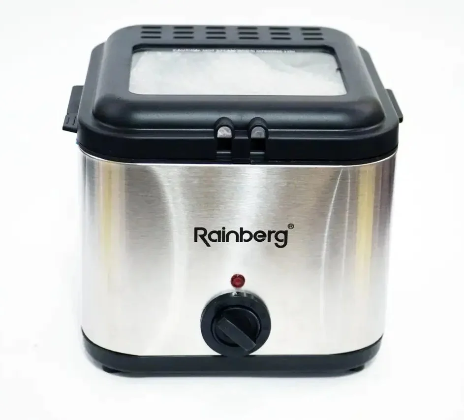 Електрична фритюрниця Rainberg RB-2219 з терморегулятором та кришкою для фрі 2,5 л, 3200 Вт