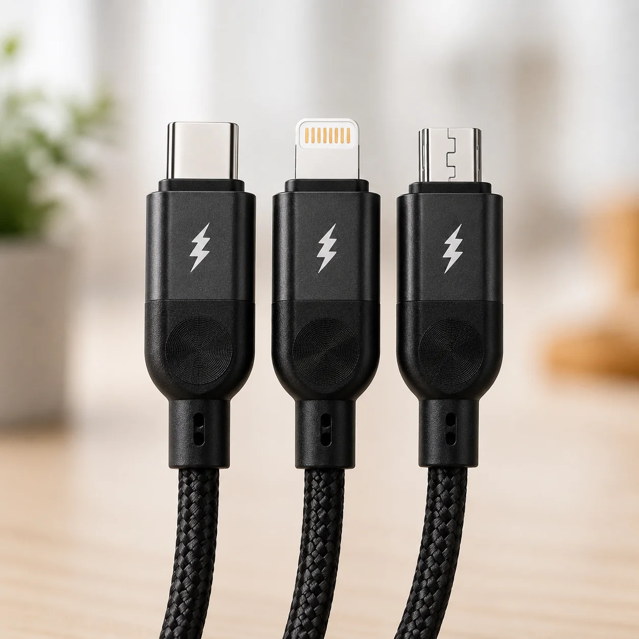 Кабель 3 в 1 USB Type-C/Lightning/Micro USB 26X-202