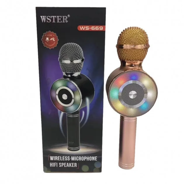 Караоке-мікрофон Wster WS-669 бездротовий із вбудованим динаміком