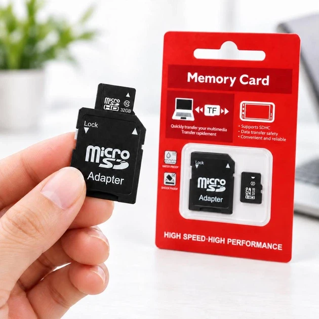 Карта пам'яті microSD 32 ГБ Class 10 із SD-адаптером