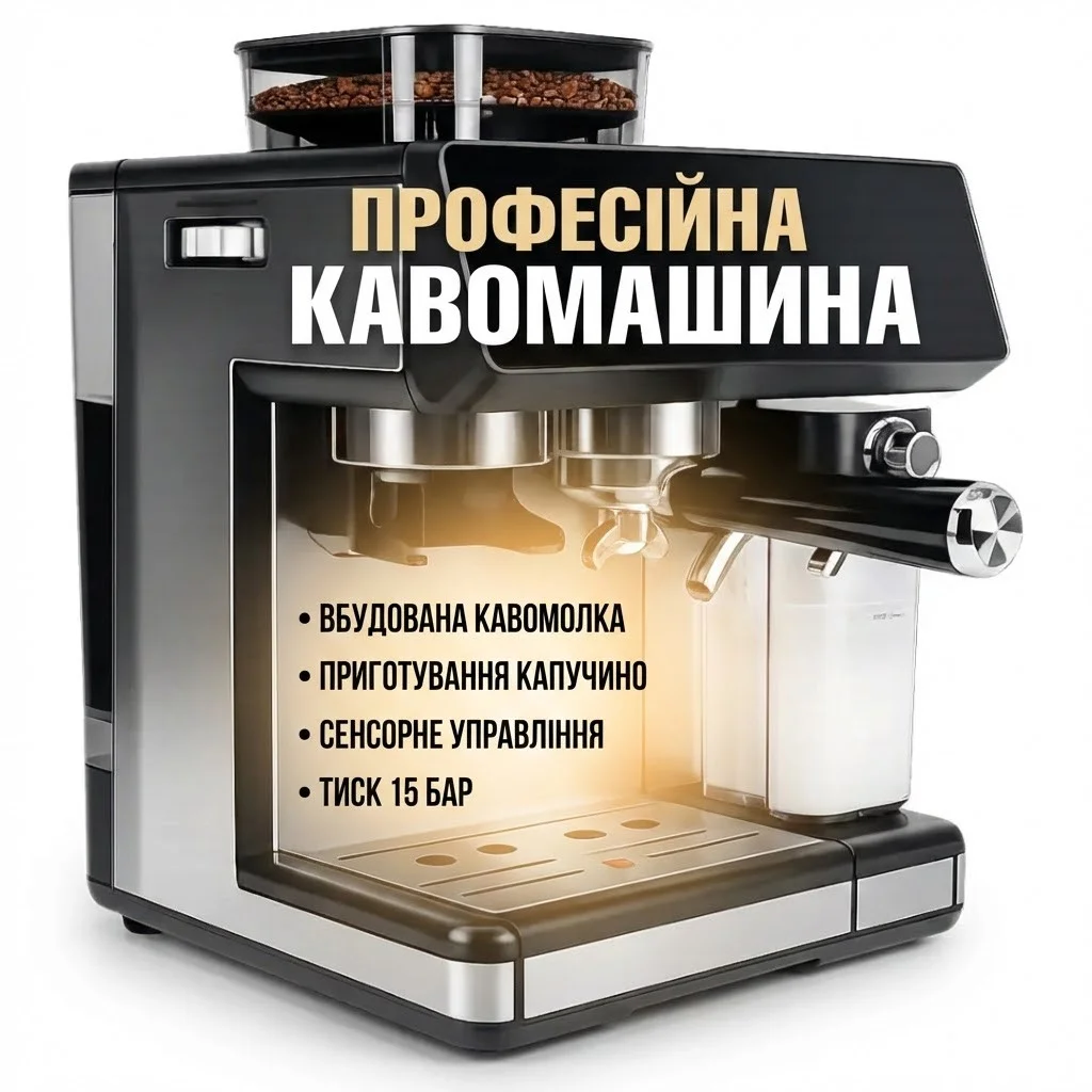Кавомашина Zepline ZP-6807 із кавомолкою та капучинатором