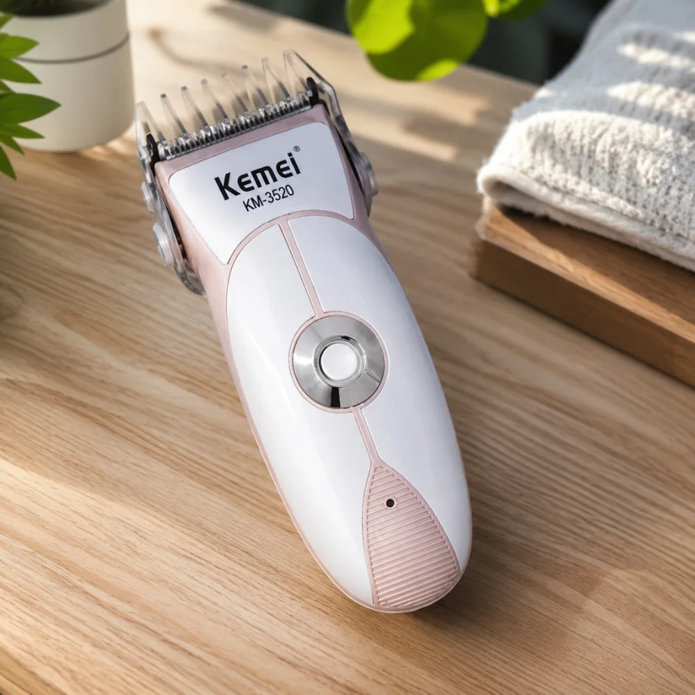 KM-3520 Kemei — машинка для стрижки, USB живлення, сірого кольору
