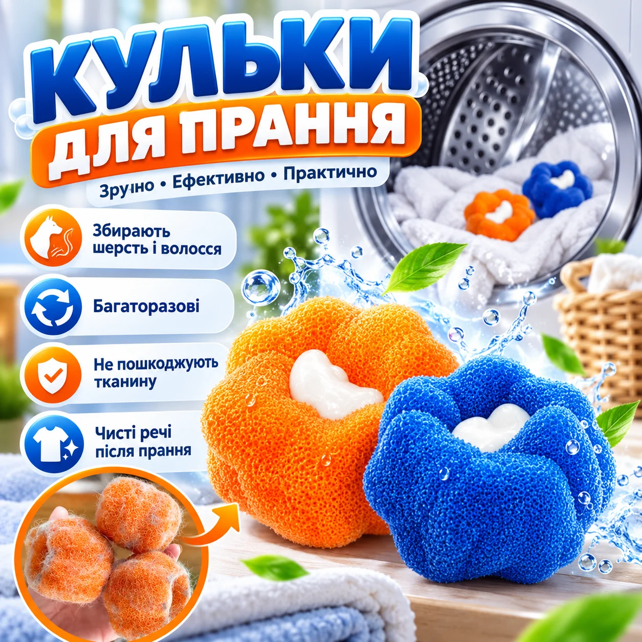Кулька для прання AA12-1 — багаторазовий фільтр від шерсті