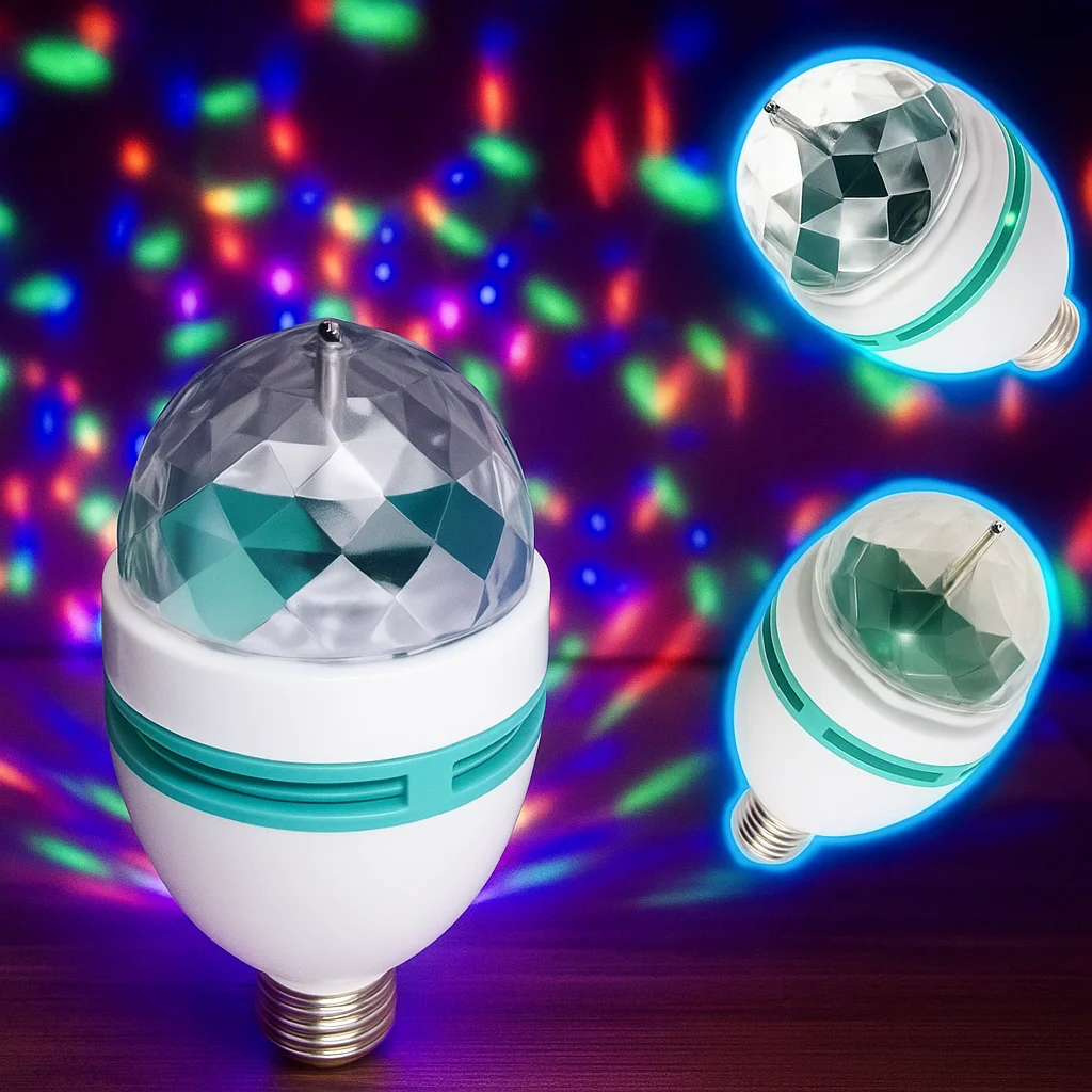 LED Mini Party Light Lamp — дисколампа з обертанням