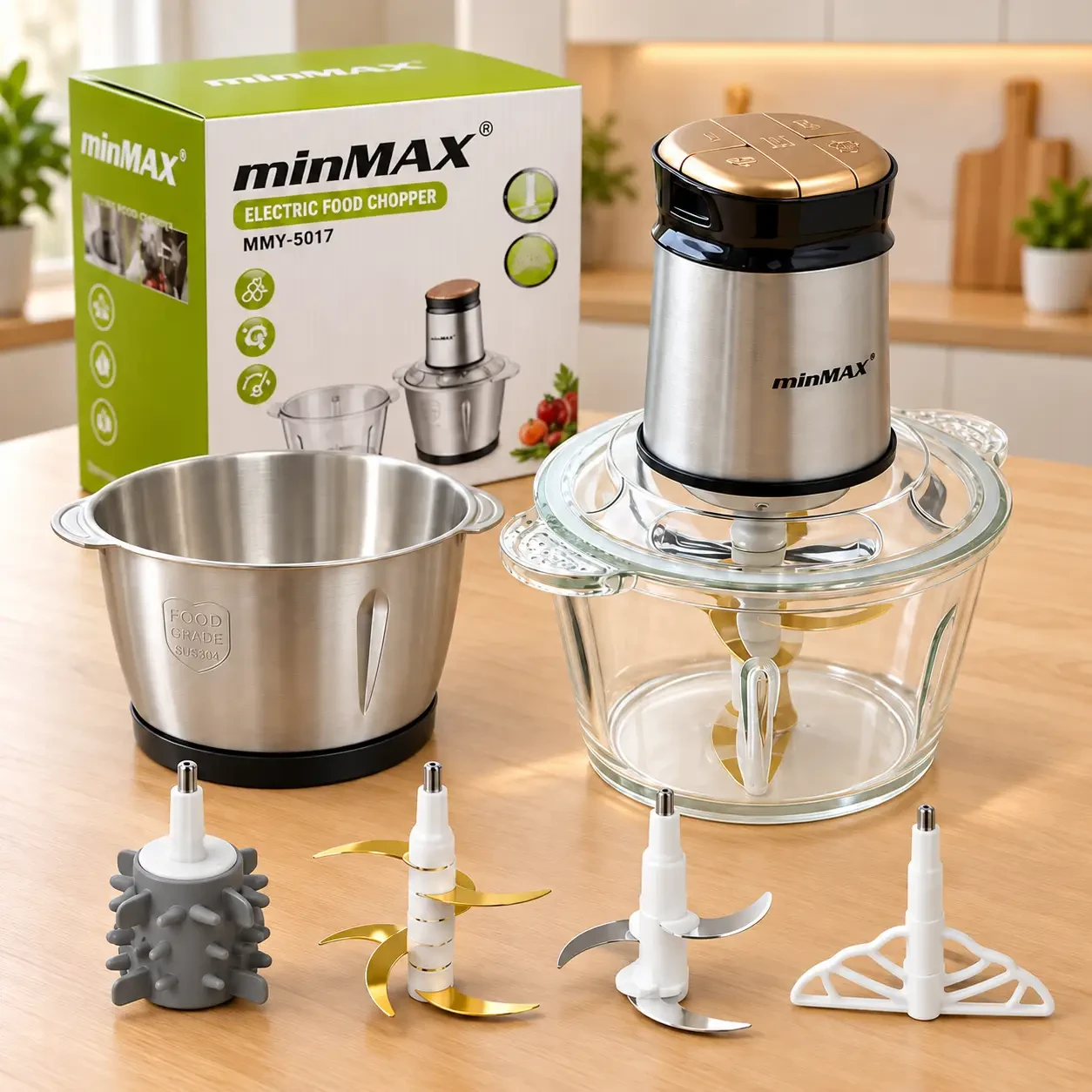 minMAX MMY-5017 кухонний подрібнювач з нержавіючої сталі