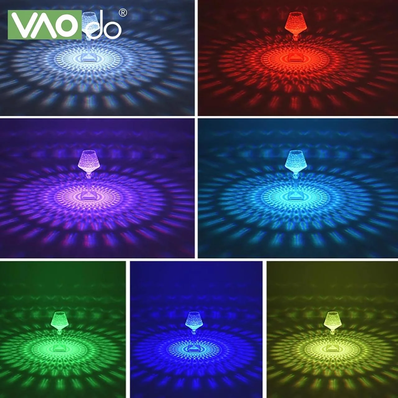 Настільна лампа Crystal Table Lamp RGB з сенсорним керуванням та пультом