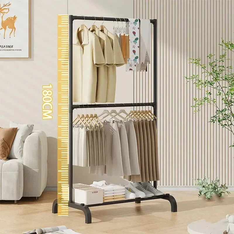 Підлогова вішалка-стійка для одягу 180×80×42 см, чорна