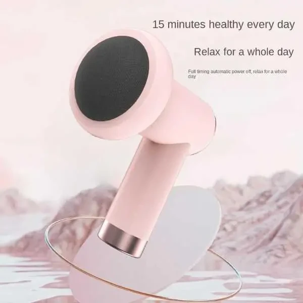 Ручний масажер Replicates Shiatsu Massager YX-720 для тіла, акумуляторний, із насадками, антицелюлітний, рожевий