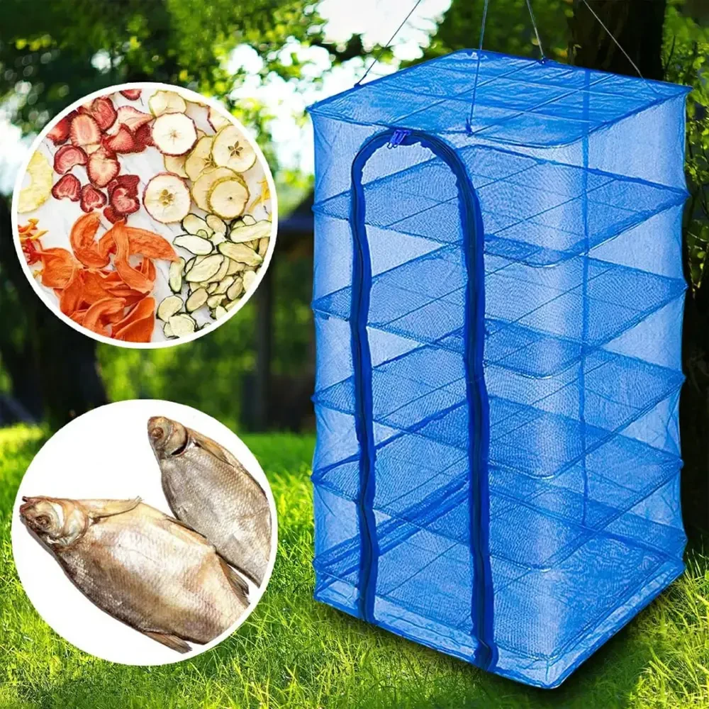 Сітка для сушіння риби, овочів і фруктів (50×50×100 см), 5 ярусів