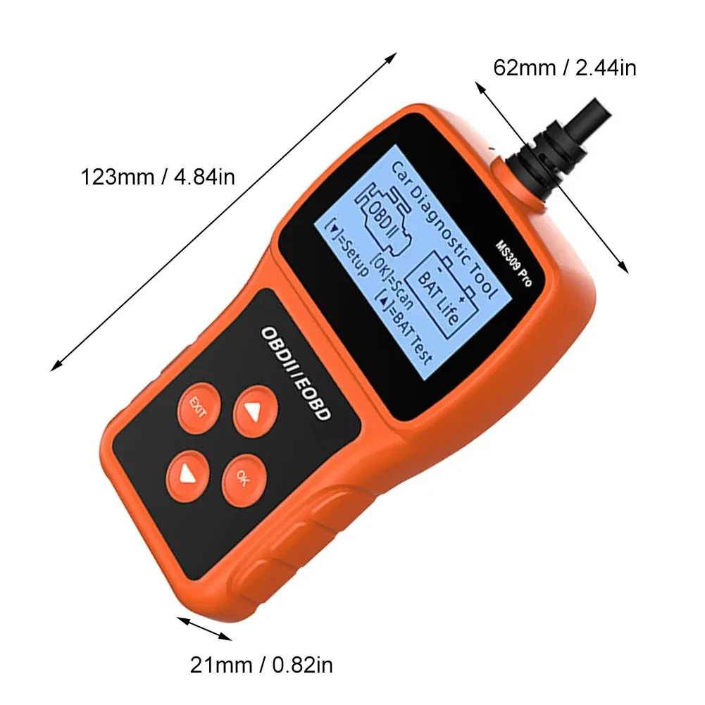 Сканер MS309PRO OBD2, діагностичний інструмент, тестер акумулятора, зчитувач кодів несправностей