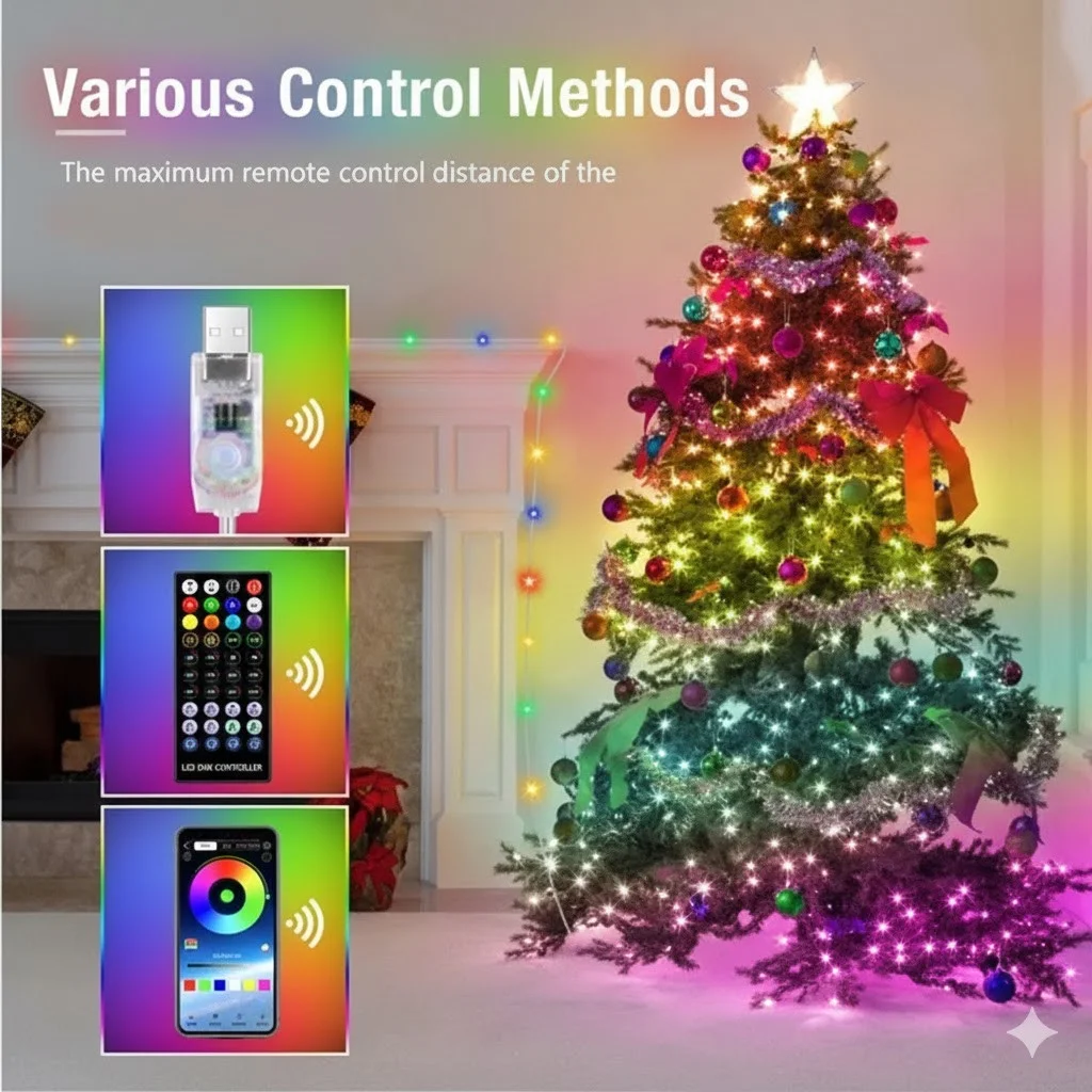 Світлодіодна смарт-гірлянда RGB 5 м з Bluetooth та IP65