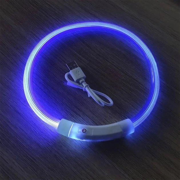 Світлодіодний вологостійкий нашийник для собак USB, розмір М — 40 см