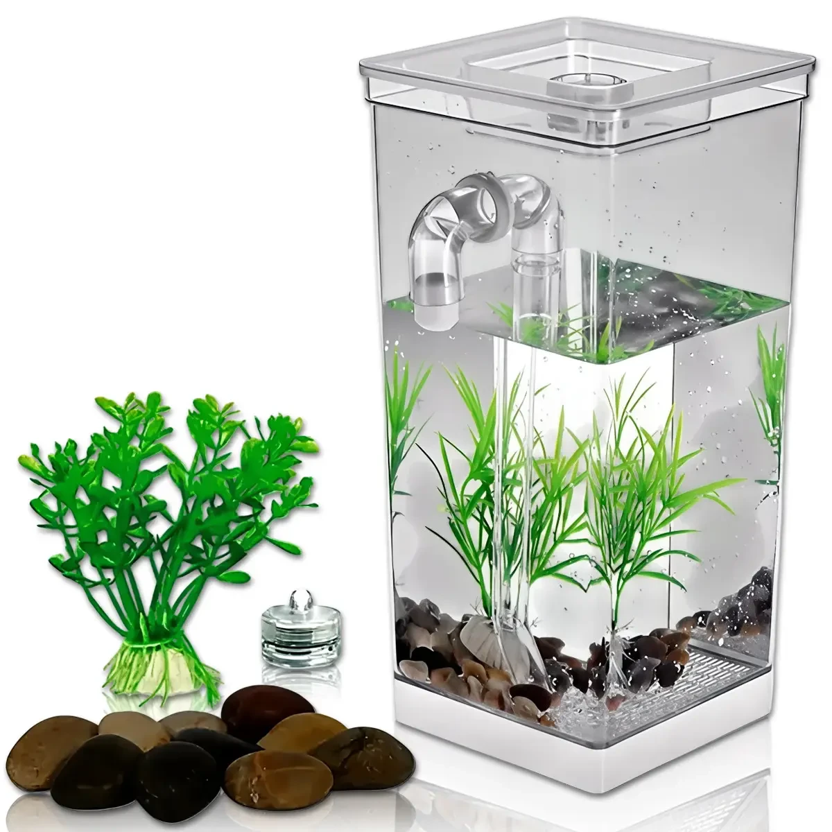 Уцінений акваріум My Fun Fish LK202310-5 із системою самоочищення та світлодіодною підсвіткою