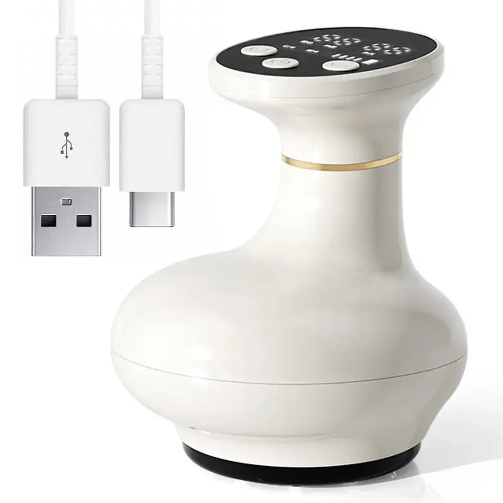 Вакуумний масажер з інфрачервоним підігрівом USB, білий